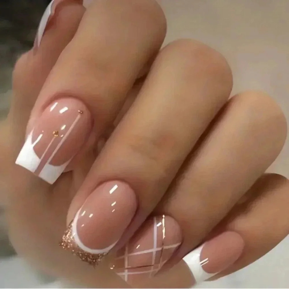 24PCS Frenchies Press On Nail